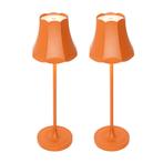Set van 2 retro tafellampen oranje oplaadbaar IP44 - Granny, Huis en Inrichting, Lampen | Tafellampen, Nieuw, Retro, Minder dan 50 cm
