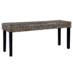 vidaXL Bankje 110 cm natuurlijk kubu rattan en massief, Huis en Inrichting, Tafels | Eettafels, Verzenden, Nieuw