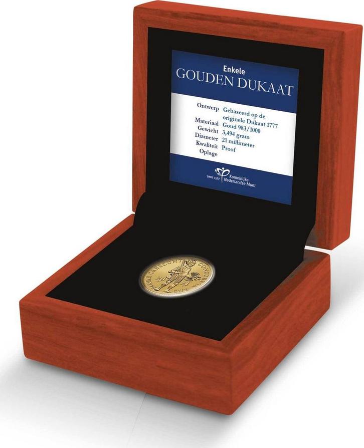 Gouden Enkele Dukaat 2021 met foutieve keerzijde 2020, Postzegels en Munten, Edelmetalen en Baren, Goud, Verzenden