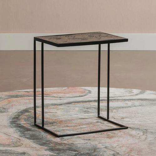 Bijzettafel Mangohout Carlin, Huis en Inrichting, Tafels | Bijzettafels, Nieuw, Hout, Overige vormen, Verzenden