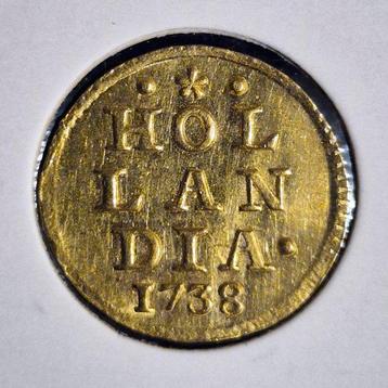 Nederland, Holland Bezemstuiver Goud 1738 beschikbaar voor biedingen