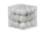 Kerstballen 3cm. 27 stuks Wit combi kunststof onbreekbaar, Nieuw, Ophalen of Verzenden