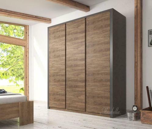 Kledingkast in Eiken 166x53x197cm | Garderobekast Kleerkast, Huis en Inrichting, Kasten | Kledingkasten, 50 tot 75 cm, Met deur(en)