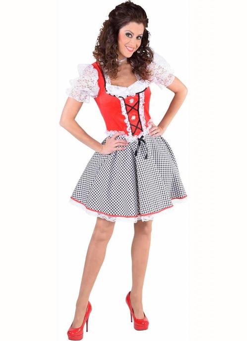 Dirndl Nicky rood populair, Hobby en Vrije tijd, Feestartikelen, Nieuw, Ophalen of Verzenden