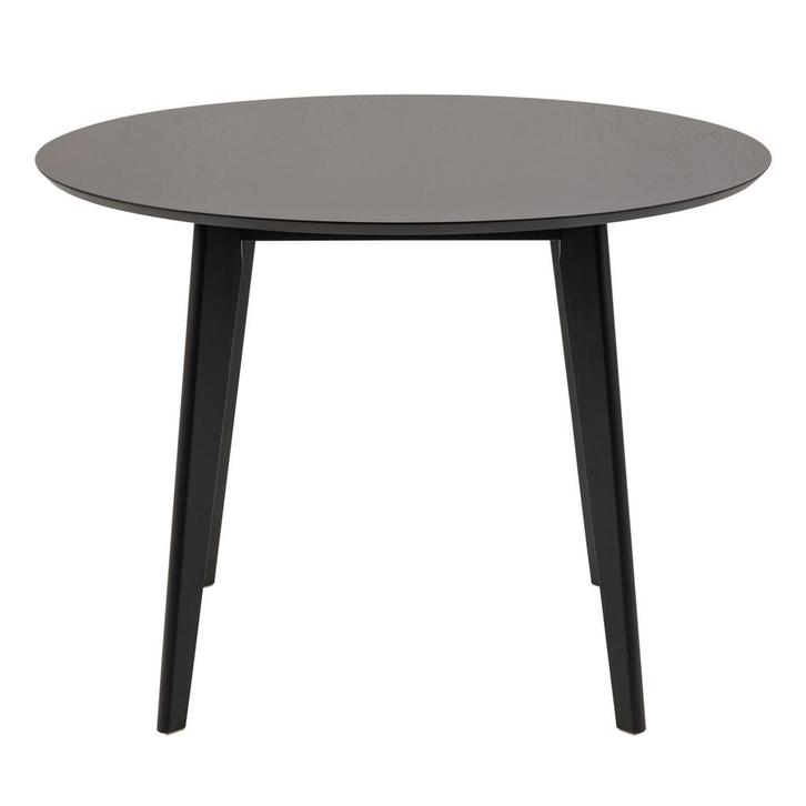 *WOONWINKEL* Zwarte Ronde Rubberwood Tafel 105 Cm, Huis en Inrichting, Tafels | Eettafels, Nieuw, Verzenden