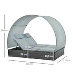 Dubbel Ligbed Van Polyrotan Voor 2 Personen Met Zonnekap Tui, Tuin en Terras, Tuinsets en Loungesets, Nieuw, Verzenden