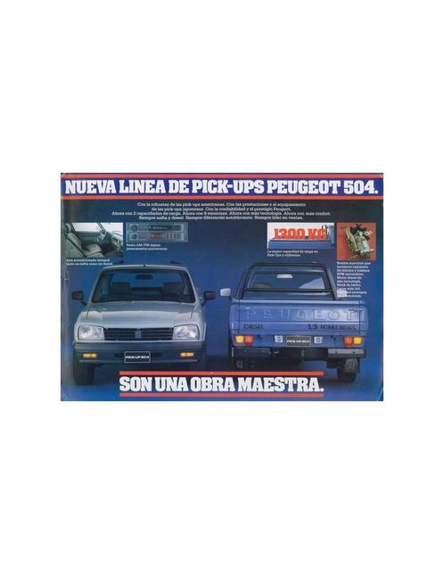 1994 PEUGEOT 504 PICK-UP LEAFLET SPAANS, Boeken, Auto's | Folders en Tijdschriften, Peugeot
