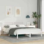 vidaXL Bedframe met hoofdeinde Wit 160 x 200 cm Massief, Huis en Inrichting, Slaapkamer | Bedden, Verzenden, Nieuw, Wit, Hout