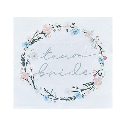 Servetten Team Bride 16,5cm 16st, Hobby en Vrije tijd, Feestartikelen, Nieuw, Verzenden