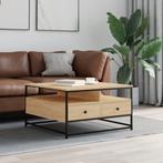 vidaXL Salontafel 80x80x45 cm bewerkt hout sonoma, 50 tot 100 cm, Verzenden, Nieuw, 50 tot 100 cm
