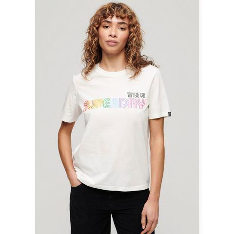 Superdry Shirt met korte mouwen RAINBOW LOGO RELAXED T SHIRT, Kleding | Dames, T-shirts, Nieuw, Verzenden