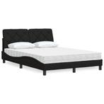 vidaXL Bed met matras stof zwart 140x190 cm, Verzenden, Zwart, Stof, Nieuw