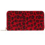 Portemonnee wildlifeprint rood met vacht - 20x11cm NIEUW, Sieraden, Tassen en Uiterlijk, Ophalen of Verzenden, Nieuw