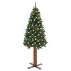 vidaXL Kerstboom met LED's en hout en dennenappels smal 180