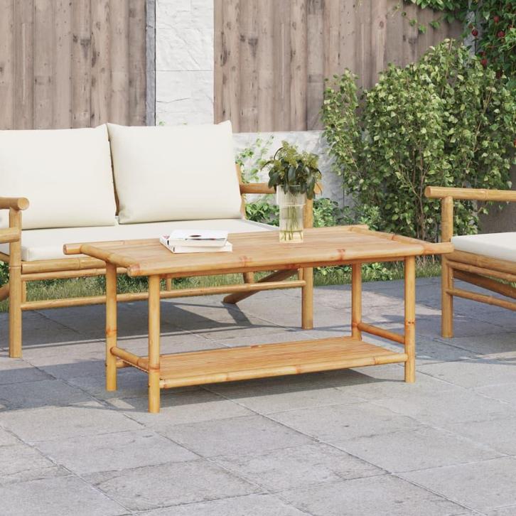 vidaXL Salontafel 110x55x45 cm bamboe, Huis en Inrichting, Tafels | Salontafels, 100 tot 150 cm, Nieuw, Overige houtsoorten, Verzenden