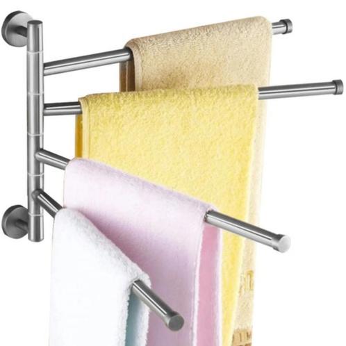 Ruhhy Handdoekrek Loft Stijl - Zilver - Vierarmig - Funct..., Doe-het-zelf en Verbouw, Sanitair, Nieuw, Ophalen of Verzenden