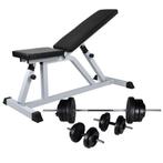 vidaXL Trainingsbank met halterset 60,5 kg, Verzenden, Nieuw