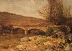 Adolphe App (1818-1898) - Paysage au pont, Antiek en Kunst