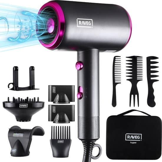 RAVEG Hyper haardroger Antraciet roze Föhn, Sieraden, Tassen en Uiterlijk, Uiterlijk | Haarverzorging, Zo goed als nieuw, Ophalen of Verzenden