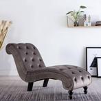 vidaXL Chaise longue fluweel grijs, Huis en Inrichting, Banken | Sofa's en Chaises Longues, Verzenden, Nieuw