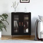 vidaXL Dressoir 69,5x34x90 cm bewerkt hout zwart, Huis en Inrichting, Kasten | Dressoirs, Verzenden, Nieuw, 50 tot 100 cm, 25 tot 50 cm