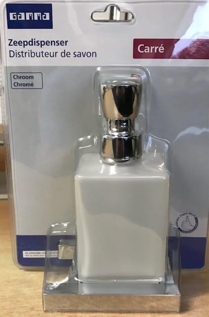 gamma - Gamma Carre Zeepdispenser Chroom, Huis en Inrichting, Badkamer | Badtextiel en Accessoires, Nieuw, Ophalen of Verzenden