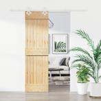 vidaXL Schuifdeur met beslag 70x210 cm massief grenenhout, Verzenden, Nieuw