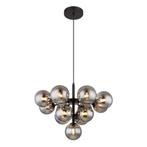 Hanglamp GRAPPY 56cm 13-lichts Zwart, Smoked, Huis en Inrichting, Lampen | Hanglampen, Nieuw, Ophalen of Verzenden, Metaal