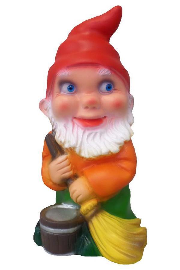 Kleine tuinkabouter met bezem, Tuin en Terras, Tuinbeelden, Nieuw, Verzenden