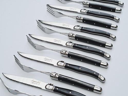 Laguiole - 6x Forks & 6x knives - Black - style de -, Antiek en Kunst, Antiek | Keukenbenodigdheden