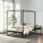 [en.casa] Hemelbed Kristianstad met bedbodem 120x200 cm zwar, Nieuw, Verzenden