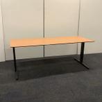 Verstelbaar bureau Aspa 200x80 cm, beuken trespa - zwart