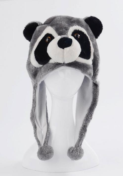 Muts Flappen Grijze Wasbeer Laplander met Oortjes Raccoon Be, Kinderen en Baby's, Kinderkleding | Mutsen, Sjaals en Handschoenen