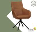Leren draaibare eetkamerstoel Fancy - Rancho Cognac, Huis en Inrichting, Barkrukken, Nieuw, Leer, Ophalen of Verzenden, 90 cm of meer