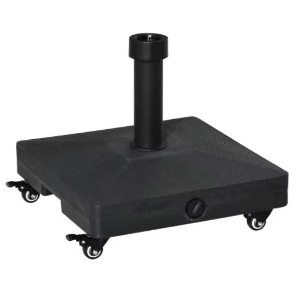 Nieuwe Parasolvoet met Wielen Zwart – Navulbaar tot 20 kg, Tuin en Terras, Parasols, Parasolvoet, Nieuw, Verzenden