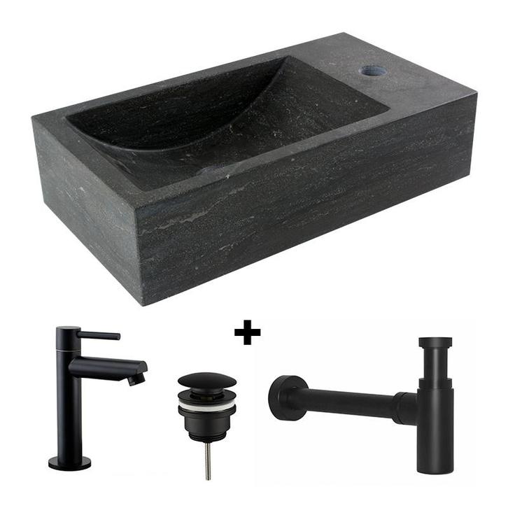 Fontein hardsteen Saniflex recto rechts Black edition, Doe-het-zelf en Verbouw, Sanitair, Nieuw, Verzenden