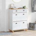 vidaXL Schoenenkast ASKIM Wit 85 x 35 x 108 cm Massief, Verzenden, Nieuw
