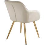 Eetkamerstoel Marilyn fluweellook, gouden poten - creme/goud, Huis en Inrichting, Stoelen, Verzenden, Nieuw