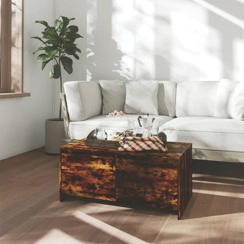 vidaXL Salontafel 90x50x41,5 cm bewerkt hout gerookt, Huis en Inrichting, Tafels | Salontafels, 50 tot 100 cm, Nieuw, Overige houtsoorten