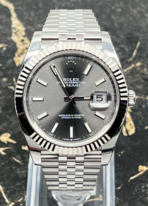 Rolex Datejust 41 - 126334 - Grey Dial - Jubilee - New, Sieraden, Tassen en Uiterlijk, Horloges | Heren, Staal, Nieuw, Staal, Rolex