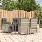 vidaXL 7-delige Tuinset met kussens poly rattan grijs, Tuin en Terras, Tuinsets en Loungesets, Verzenden, Nieuw, Rotan, Tuinset