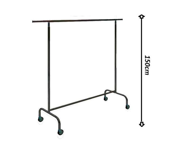 BASIC XXL kledingrek vaste hoogte 150 cm zwart - laag- met, Huis en Inrichting, Overige Huis en Inrichting, Nieuw
