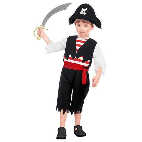 Piraat Kostuum Zwart Rood Jongen, Kinderen en Baby's, Carnavalskleding en Verkleedspullen, Nieuw, Verzenden