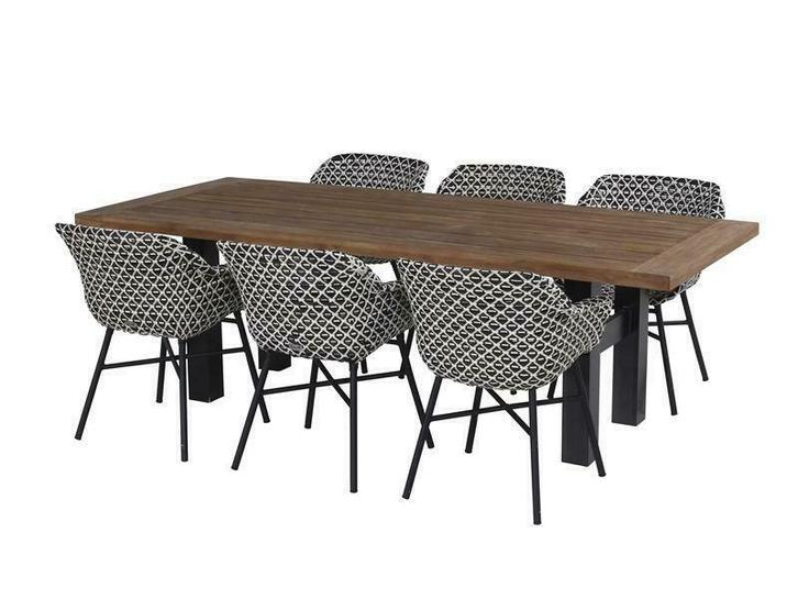 hartman tuinset delphine black-white met yasmani tafel 240, Tuin en Terras, Tuinsets en Loungesets, Tuinset, Nieuw, Overige materialen
