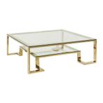 *WOONWINKEL* Kare Design Gold Rush Gouden Salontafel Met Gla, Nieuw, Verzenden