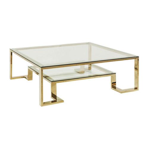 *WOONWINKEL* Kare Design Gold Rush Gouden Salontafel Met Gla, Huis en Inrichting, Tafels | Salontafels, Nieuw, Verzenden