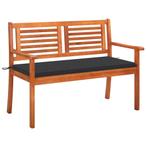 vidaXL Tuinbank 2-zits met kussen 120 cm massief, Tuin en Terras, Tuinbanken, Verzenden, Nieuw, Hout