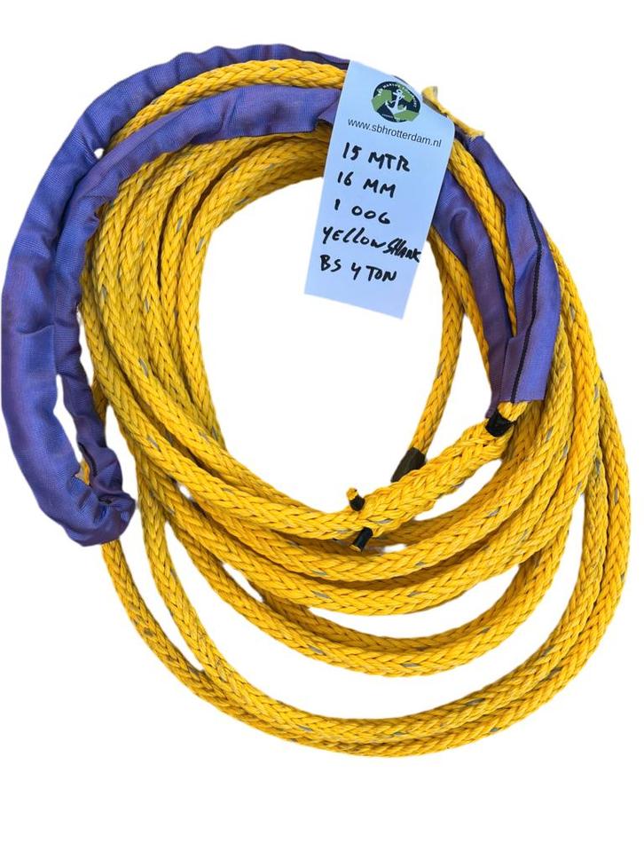 Yellow-Shark Touw 15MTR 16MM 1 Oog 4Ton  Meertouw / Liertouw, Watersport en Boten, Accessoires en Onderhoud, Nieuw, Verzenden