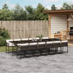 vidaXL 13-delige Tuinset met kussens poly rattan bruin, 2 zitplaatsen, Nieuw, Tuinset, Verzenden