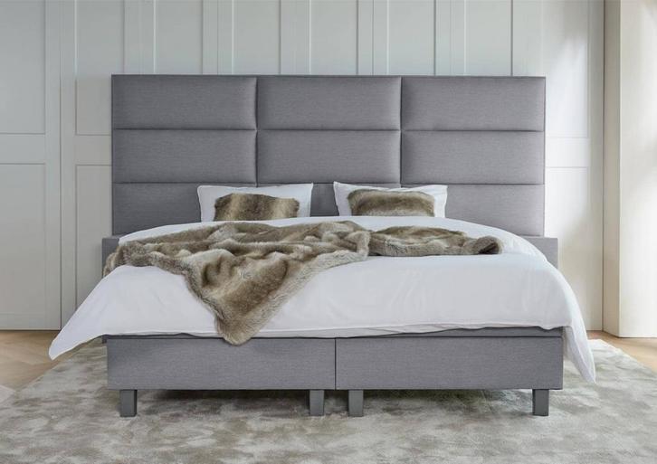 ACTIE! Boxspring Lissabon 180 200 Grijs, Huis en Inrichting, Slaapkamer | Boxsprings, 180 cm, 200 cm, Grijs, Tweepersoons, Nieuw